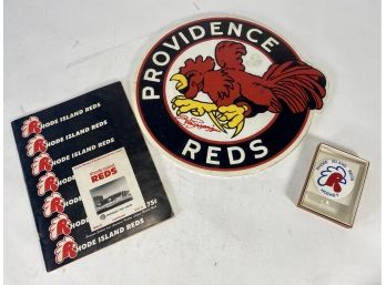 Scarce Providence Reds Vintage Hockey Memorabilia Lot With Zellio Toppazini Signature