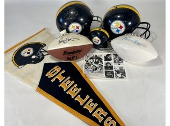 Pittsburgh Steelers Hall Of Fame Autograph Memorabilia Lot, Franco Harris, Jack Hamm