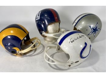 1960's NFL Junior Helmet Lot, Rams, Giants, Cowboys, Colts Signed By Ted Hendricks HOF