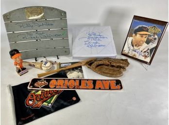 Hall Of Famer Brooks Robinson Signed Baltimore Oriole Memorabilia Lot