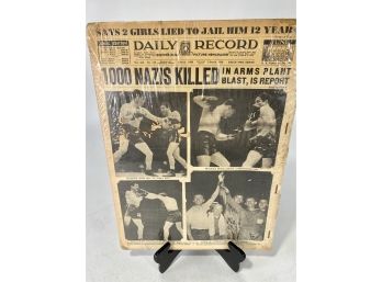 James J. Braddock Vs. Max Baer Championship Fight Newspaper, 1935