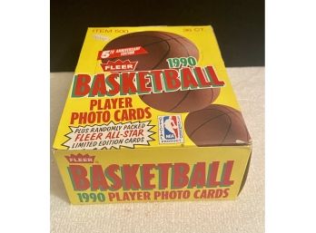1990 Fleer Basketball Wax Box Of 36 Packs
