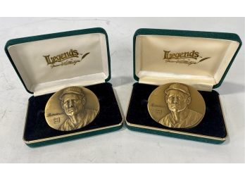 Rare Pair Of Ted Williams Armand LaMontagne Bronze Medals