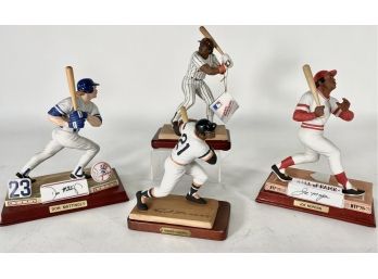 Lot Of Limited Edition MLB Porcelain Sports Impressions Figurines, Tony Gwynn, Roberto Clemente, Don Mattingly