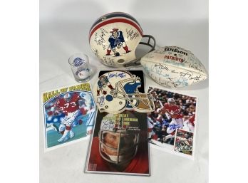 New England Patriots All Time Great Signed Memorabilia Lot, Grogan, Hannah, Tippet And Many More