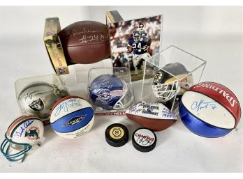 Large Lot Signed Sports Memorabilia, Football, Hockey, Hall Of Famers