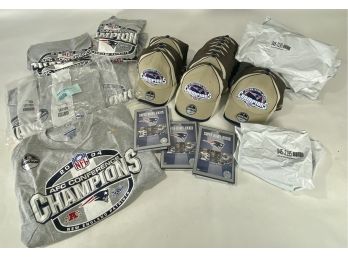 New England Patriots Super Bowl 39 Champions New Old Stock Hat, Shirt & Dvd Lot
