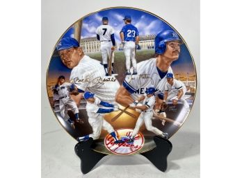 Large New York Yankee Mickey Mantle & Don Mattingly Sports Impressions Limited Collector's Plate