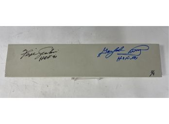 MLB Hall Of Famers 1991 Gaylord Perry & Fergie Jenkins Limited Edition Signed Pitcher's Rubber, 3/4
