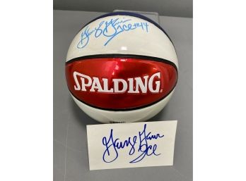 Hall Of Famer George 'iceman' Gervin Signed Mini Ball And Cut Signature, Wow!!