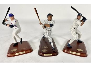Group Of Three Danbury Mint MLB Figurines, Reggie Jackson, Bernie Williams, Alex Rodriguez