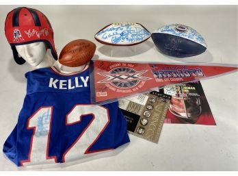 Football Hall Of Fame Autograph Lot, Jim Kelly, Eric Dickerson, John Hannah & Many Others.