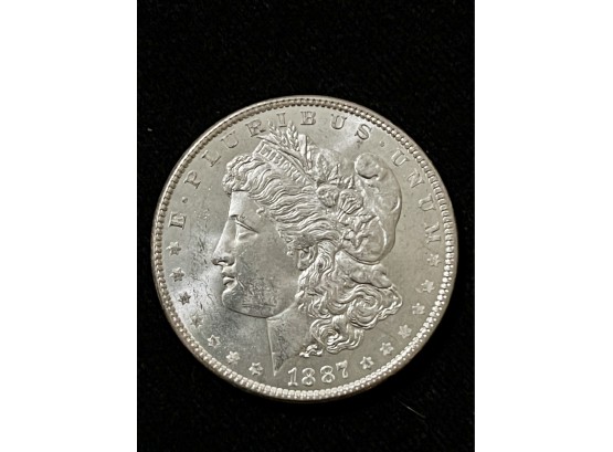 1887 Silver Morgan Dollar, Gem Brilliant Uncirculated