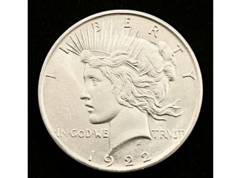 1922D Silver Peace Dollar, Gem Brilliant Uncirculated