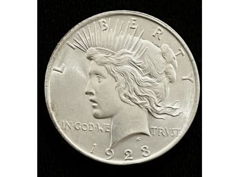1923 Silver Peace Dollar, Gem Brilliant Unc.