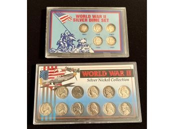 World War 2 Silver Dime & Nickel Sets