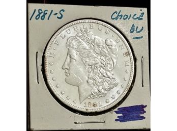 1881S Morgan Silver Dollar, Gem Brilliant Uncirculated