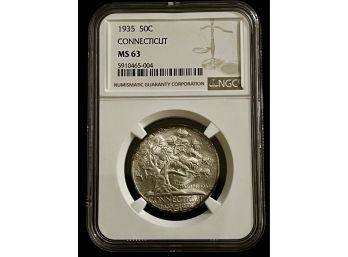 1935 Silver Connecticut Commemorative Half Dollar Graded NGC MS-63