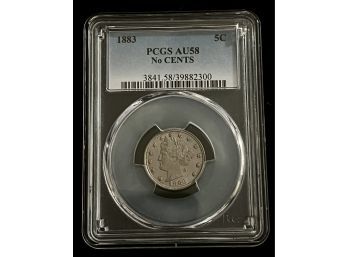 1883 Shield Nickel Graded PCGS AU-58