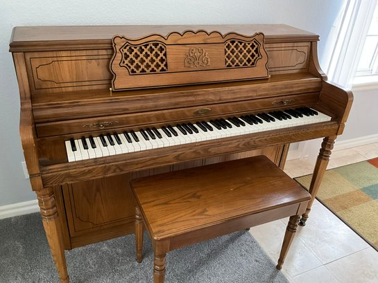 Wurlitzer Spinet Piano With Bench