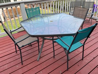 Glass Patio Table & 4 Chairs