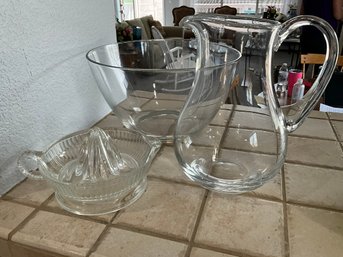 3 Pieces Of Clear Glassware
