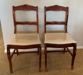 Vintage Pair Of Hand Carved Chairs Circa 1926 Traditional Duncan Phyfe Style
