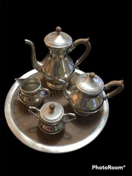 MCM Pewter Coffee/Tea Set By Royal Holland
