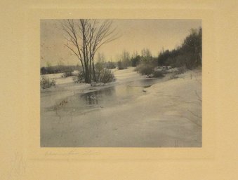 ANTIQUE HAND-TINTED PHOTO OF CHOCORUA RIVER, NEW HAMPSHIRE, CIRCA 1910