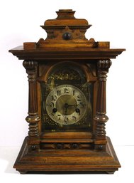 ANTIQUE SHELF/MANTEL CLOCK BY HAMBURG-AMERICAN CLOCK CO., CIRCA 1890 - 1910