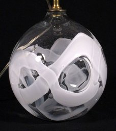 HAND-BLOWN GLASS TABLE LAMP BY RICHARD HARKNESS, NEW HAMPSHIRE