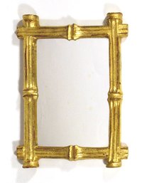 VINTAGE SMALL GILDED COMPOSITE WALL MIRROR, ITALY, MID 20TH CENTURY