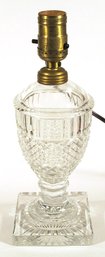 VINTAGE ELECTRIFIED PRESSED-GLASS OIL LAMP WITH DIAMOND POINT DESIGN