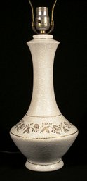 VINTAGE WHITE POTTERY TABLE LAMP, MID 20TH CENTURY