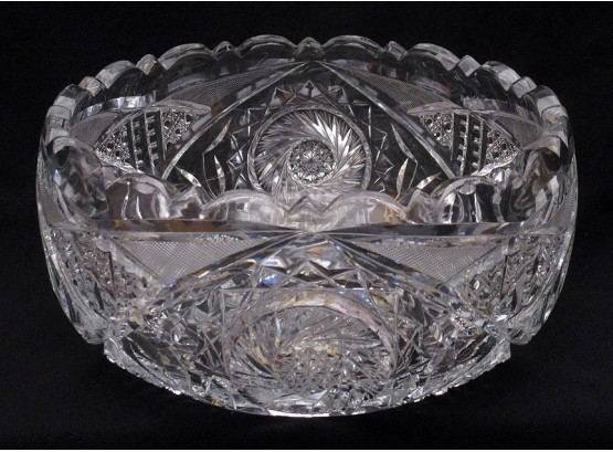 VERY FINE ANTIQUE ABP CUT GLASS BOWL, POSSIBLY BY PAIRPOINT, LATE 19TH - EARLY 20TH CENTURY