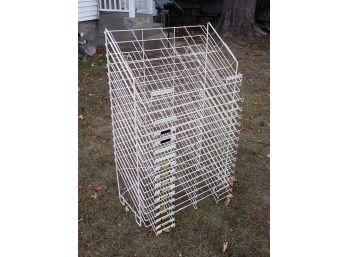 HEAVY STEEL WIRE FLAT FILE-STYLE STORAGE OR DISPLAY RACK FOR PAPER, ARTWORK, ETC.