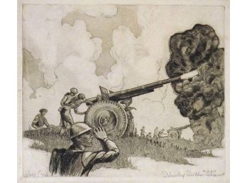 STANLEY SUTTON SHAW (AMERICAN, 1912 - 83): 'FIRE!,' ORIGINAL SIGNED ETCHING, CIRCA 1942