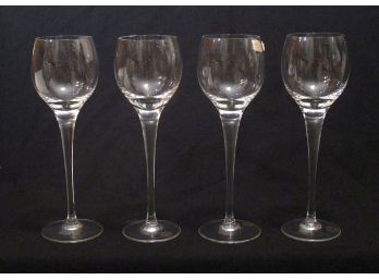 VINTAGE SET OF FOUR CORDIALS/SMALL WINE GLASSES BY SVEND JENSEN, DENMARK, MID-20TH CENTURY