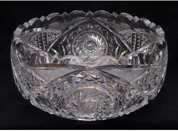 VERY FINE ANTIQUE ABP CUT GLASS BOWL, POSSIBLY BY PAIRPOINT, LATE 19TH - EARLY 20TH CENTURY