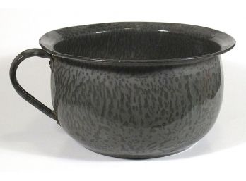 ANTIQUE MARKED GRANITEWARE CHAMBERPOT BY LALANCE & GROSJEAN, NEW YORK, 19TH - EARLY 20TH CENTURY
