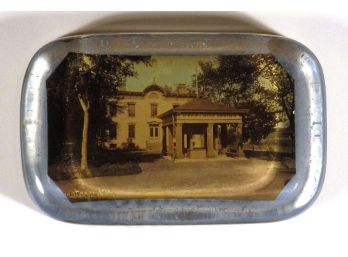 ANTIQUE PHOTOGRAPHIC GLASS PAPERWEIGHT OF EXCELSIOR SPRING, SARATOGA, NY, CIRCA 1900