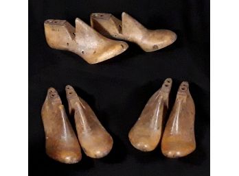 THREE PAIRS OF VINTAGE WOMEN'S INDUSTRIAL WOODEN SHOE LASTS, SAUGUS, MASSACHUSETTS, EARLY-TO-MID 20TH CENTURY