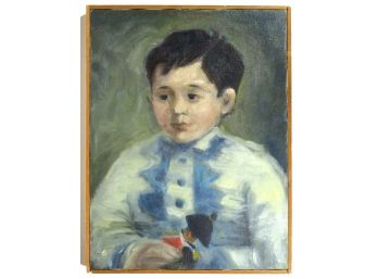 AMERICAN SCHOOL, 20TH CENTURY: 'BOY WITH A TOY SOLDIER,' OIL ON CANVAS AFTER RENOIR