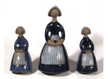 THREE VINTAGE FIGURAL WEED POTS OR CANDLE HOLDERS BY ELSI BOURELIUS FOR JIE, SWEDEN, 1960s - 1970s