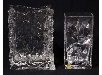 TWO VINTAGE EUROPEAN/SCANDINAVIAN ART GLASS VASES, INCLUDING ROSENTHAL, MID-TO-LATE 20TH CENTURY
