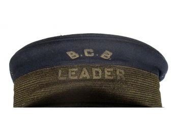 ANTIQUE 'B.C.B. LEADER' WORKMAN'S CAP OR HAT, EARLY 20TH CENTURY