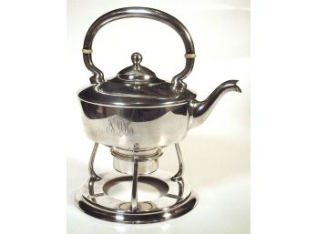 ANTIQUE SILVERPLATE HOT WATER KETTLE ON STAND, GORHAM, CIRCA 1912