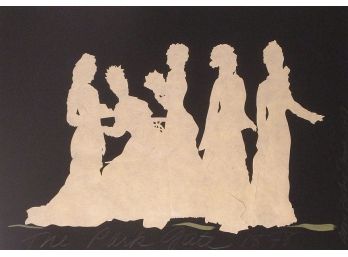 ALISON BUSBY SHRIVER (AMERICAN, 20TH - 21ST CENTURY): 'THE PARK GATE 1878,' CUT-PAPER SILHOUETTE, 1989