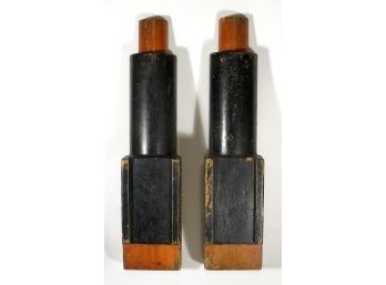 VINTAGE PAINTED WOOD PISTON OR 'SKYSCRAPER' INDUSTRIAL FOUNDRY SAND MOLD, EARLY 20TH CENTURY