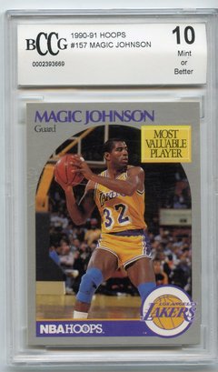 1990-91 Hoops Magic Johnson #157 BCCG 10